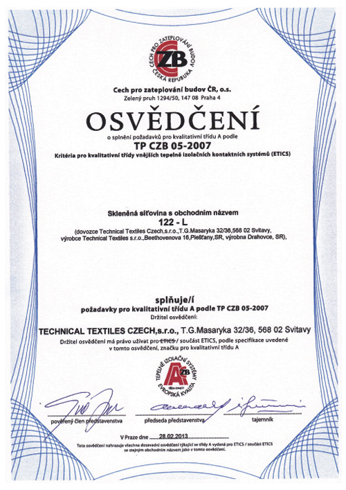 Technical Textiles - Certifikáty