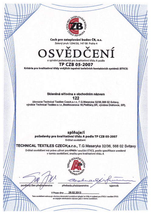 Technical Textiles - Certificates